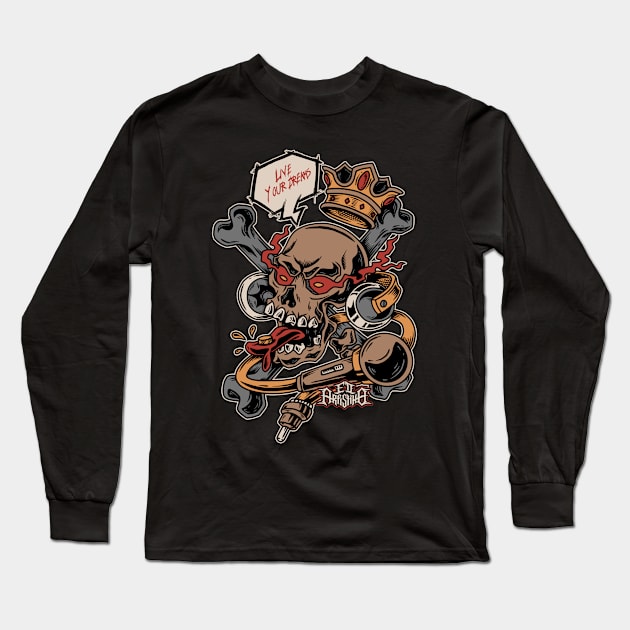 ROCK AND ROLL TO THE WORLD Long Sleeve T-Shirt by Tee Trends